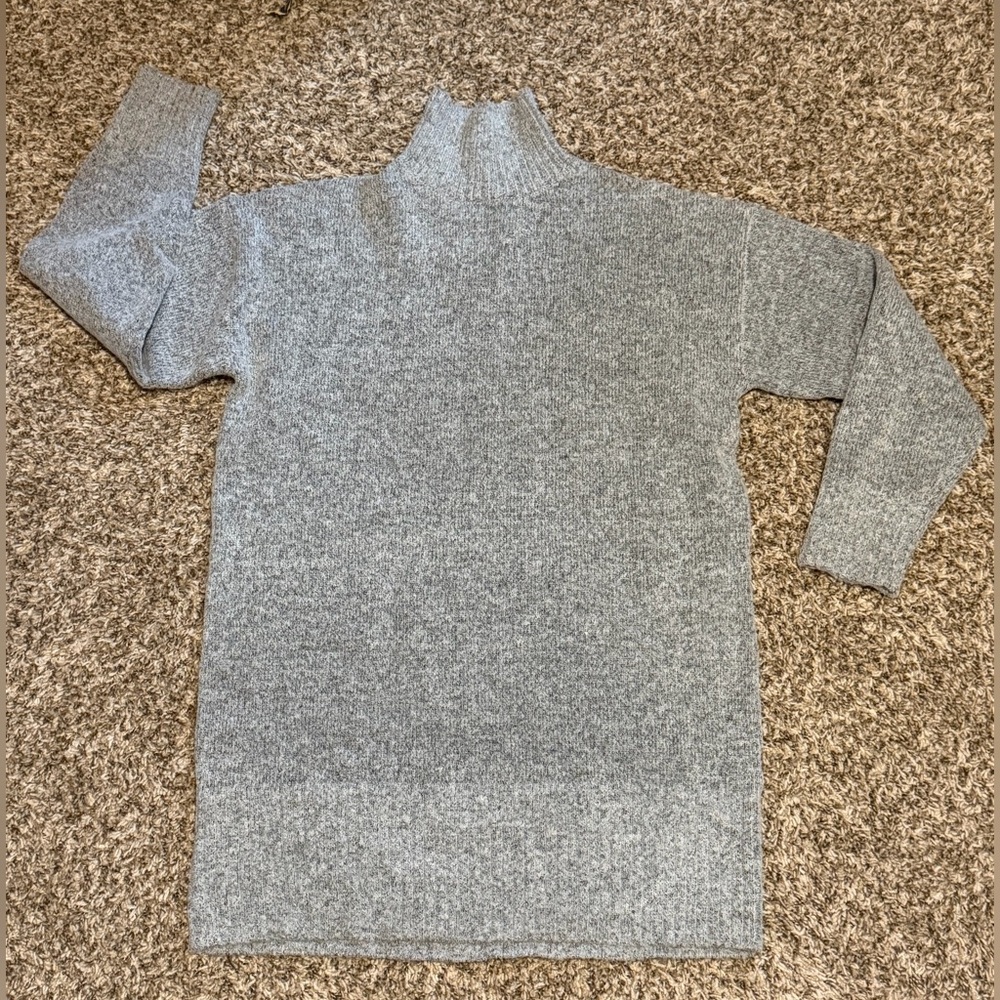 Double Zero Light Gray Turtleneck Sweater Dress